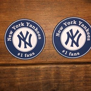 MLB New York Yankees Navy and White Round Stickers
